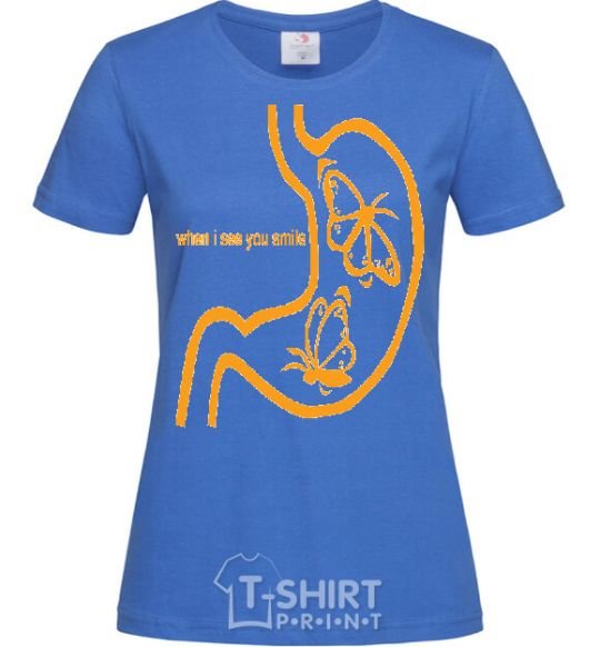 Women's T-shirt WHEN I SEE YOU SMILE royal-blue фото