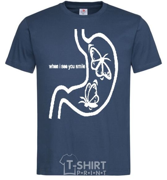 Men's T-Shirt WHEN I SEE YOU SMILE navy-blue фото