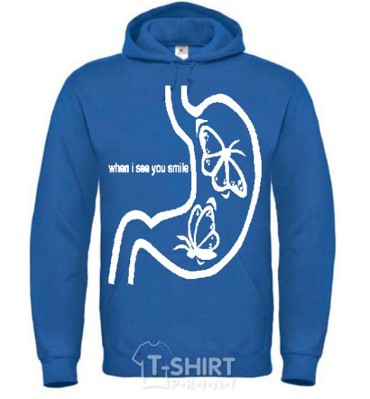 Men`s hoodie WHEN I SEE YOU SMILE royal фото