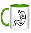 Mug with a colored handle WHEN I SEE YOU SMILE kelly-green фото