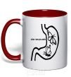 Mug with a colored handle WHEN I SEE YOU SMILE red фото