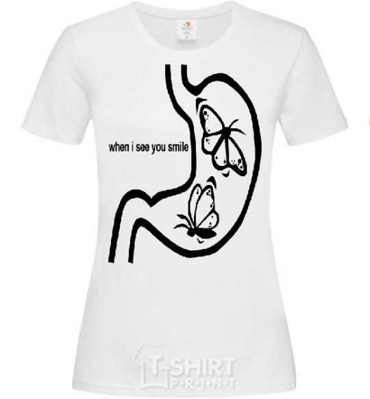 Women's T-shirt WHEN I SEE YOU SMILE White фото