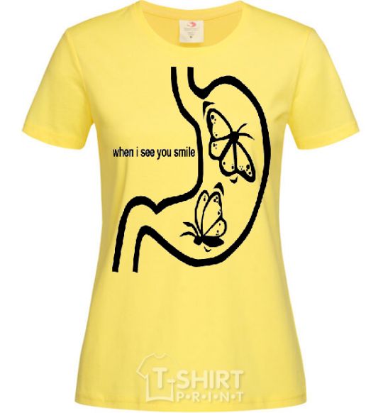 Women's T-shirt WHEN I SEE YOU SMILE cornsilk фото