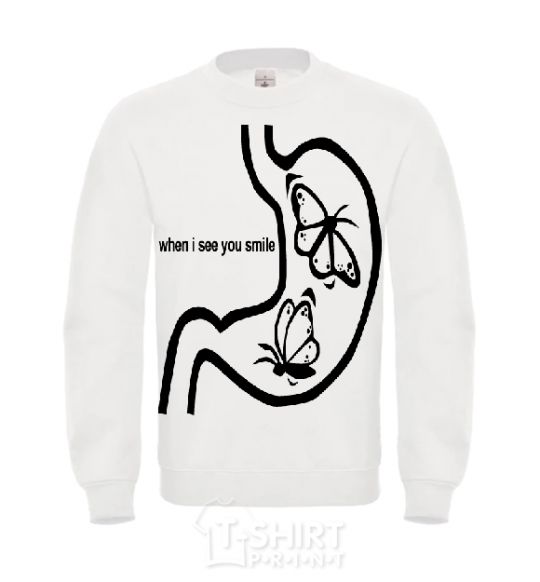 Sweatshirt WHEN I SEE YOU SMILE White фото