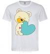 Men's T-Shirt HEART BEAR BOY White фото