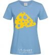 Women's T-shirt CHEESE sky-blue фото