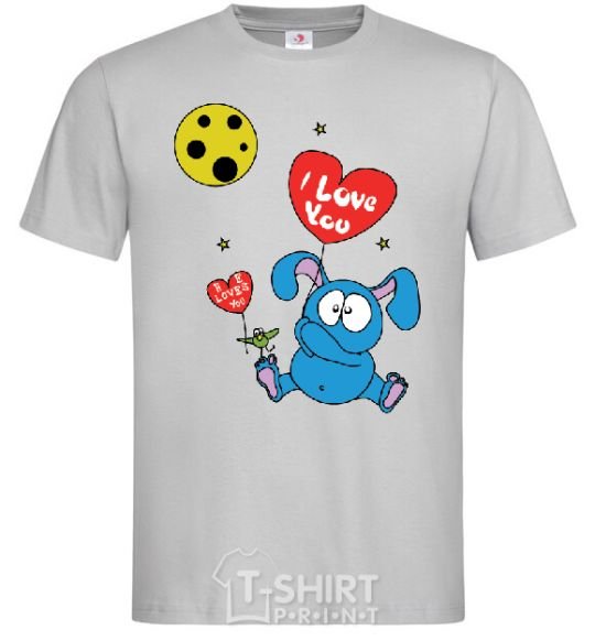 Men's T-Shirt HE LOVES YOU! grey фото