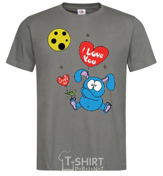 Men's T-Shirt HE LOVES YOU! dark-grey фото