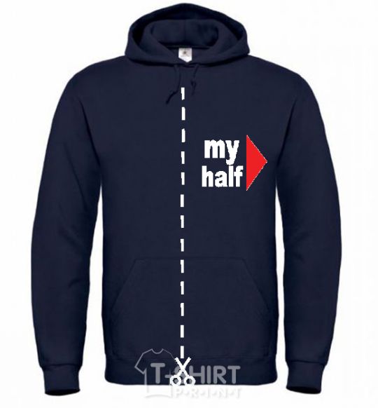 Men`s hoodie MY HALF BOY navy-blue фото