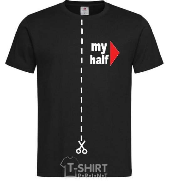 Men's T-Shirt MY HALF BOY black фото