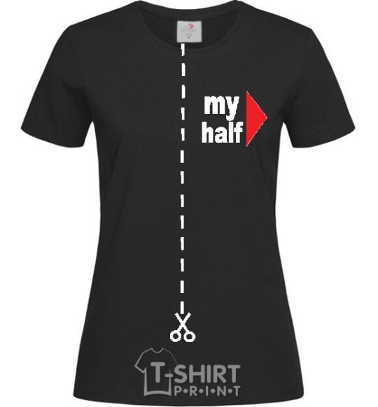 Женская футболка MY HALF BOY Черный фото