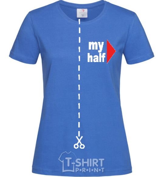 Women's T-shirt MY HALF BOY royal-blue фото
