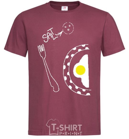Men's T-Shirt BREAKFAST FOR TWO FOR HIM burgundy фото