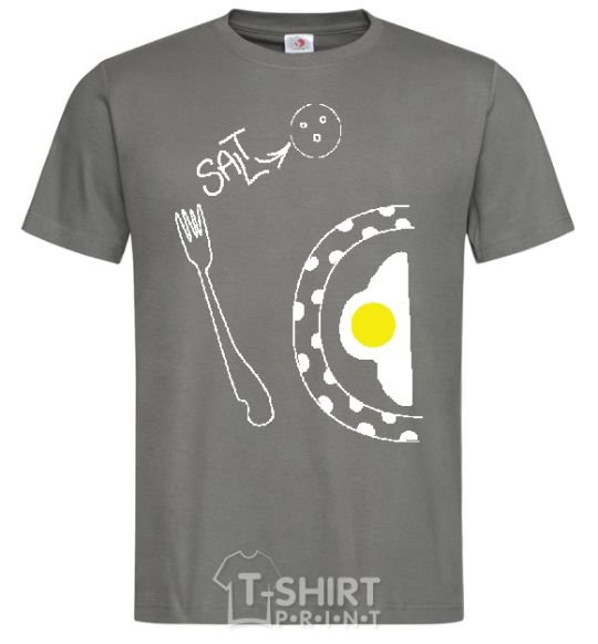 Men's T-Shirt BREAKFAST FOR TWO FOR HIM dark-grey фото