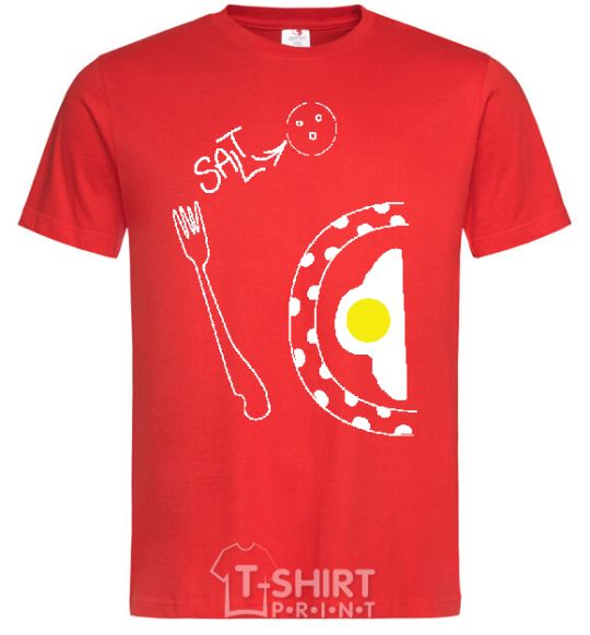 Men's T-Shirt BREAKFAST FOR TWO FOR HIM red фото