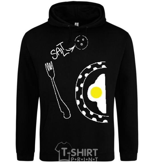 Men`s hoodie BREAKFAST FOR TWO FOR HIM black фото
