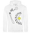Men`s hoodie BREAKFAST FOR TWO FOR HIM White фото