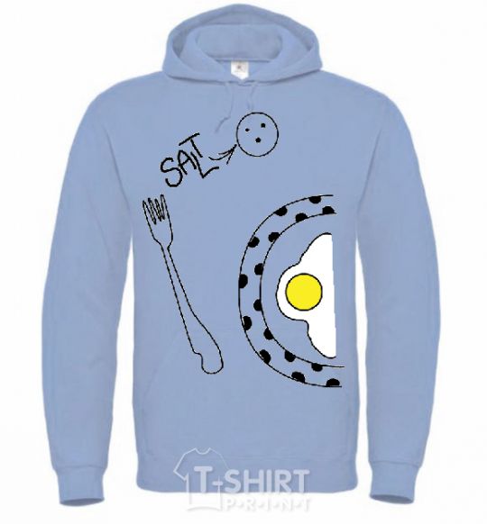 Men`s hoodie BREAKFAST FOR TWO FOR HIM sky-blue фото