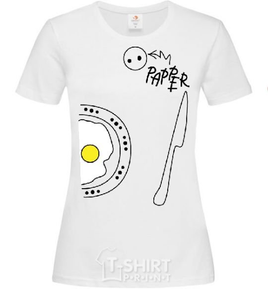 Women's T-shirt BREAKFAST FOR TWO FOR HER White фото