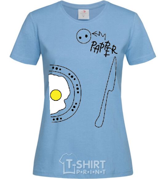 Women's T-shirt BREAKFAST FOR TWO FOR HER sky-blue фото