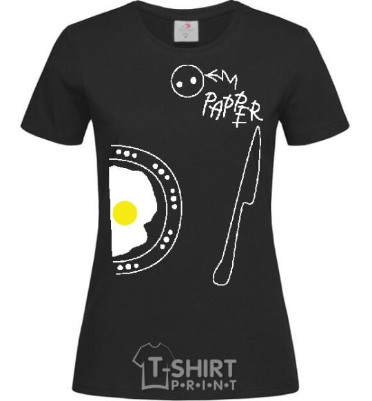 Women's T-shirt BREAKFAST FOR TWO FOR HER black фото