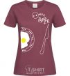 Women's T-shirt BREAKFAST FOR TWO FOR HER burgundy фото