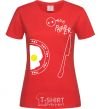 Women's T-shirt BREAKFAST FOR TWO FOR HER red фото