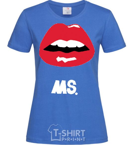 Women's T-shirt MS. RED LIPS royal-blue фото