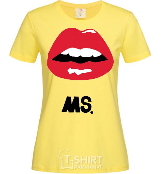 Women's T-shirt MS. RED LIPS cornsilk фото