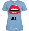 Women's T-shirt MS. RED LIPS sky-blue фото