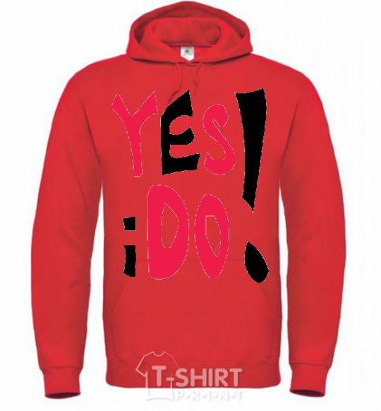 Men`s hoodie YES! I DO! bright-red фото