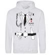 Men`s hoodie FIGHTER'S COSTUME sport-grey фото