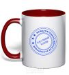 Mug with a colored handle PERFECT MAN red фото