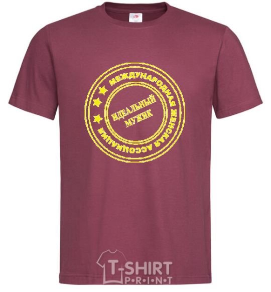 Men's T-Shirt PERFECT MAN burgundy фото