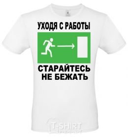 Men's T-Shirt LEAVING WORK. White фото