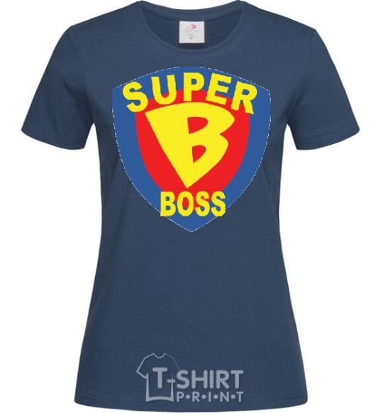 Women's T-shirt SUPER BOSS navy-blue фото