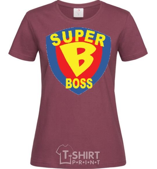 Women's T-shirt SUPER BOSS burgundy фото