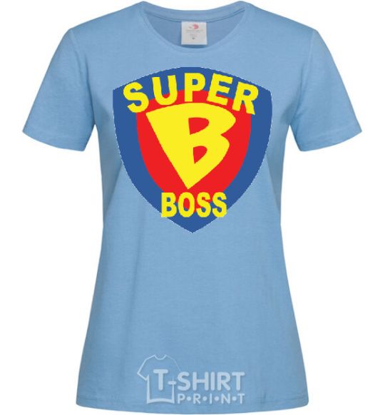 Women's T-shirt SUPER BOSS sky-blue фото