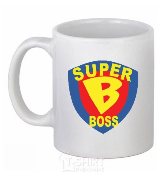 Ceramic mug SUPER BOSS White фото