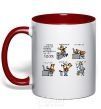 Mug with a colored handle PLANKTON... red фото