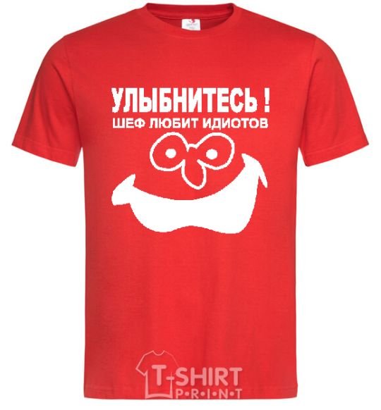 Men's T-Shirt SMILE!!! red фото