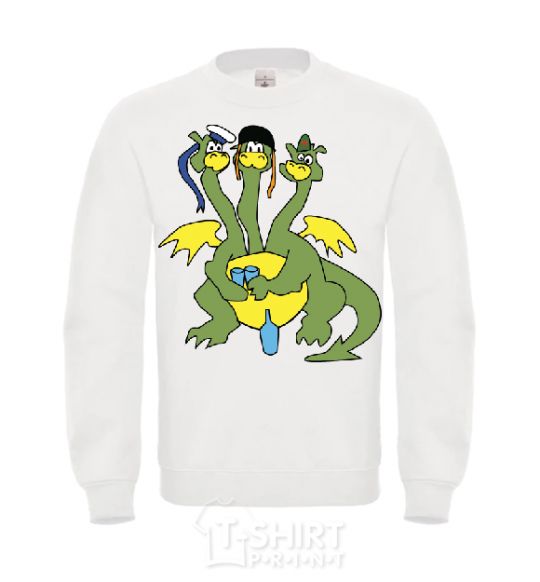 Sweatshirt 3 headed dragon White фото