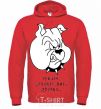 Men`s hoodie LET'S LIVE TOGETHER bright-red фото