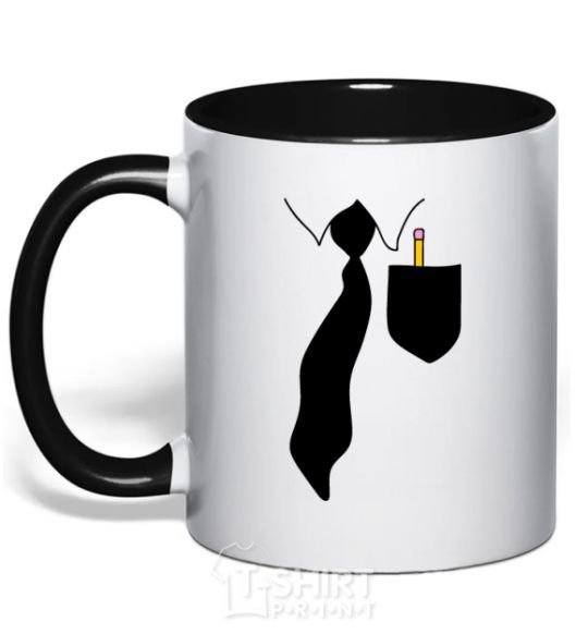 Mug with a colored handle KARMASHEK black фото