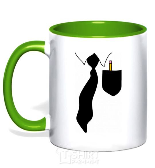 Mug with a colored handle KARMASHEK kelly-green фото