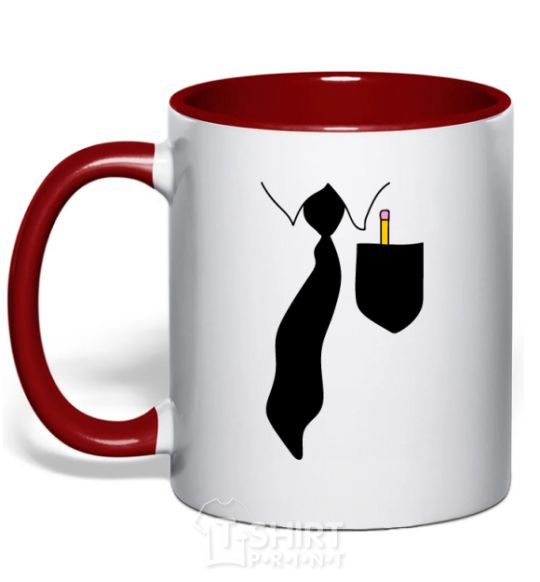 Mug with a colored handle KARMASHEK red фото