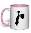 Mug with a colored handle KARMASHEK light-pink фото