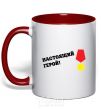 Mug with a colored handle TRUE HERO red фото