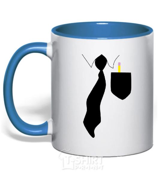 Mug with a colored handle Pocket royal-blue фото