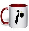 Mug with a colored handle Pocket red фото